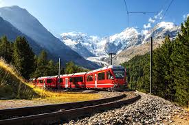 Desenhos de Bernina Express Train, Switzerland Jigsaw Puzzle para colorir