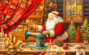 Desenhos de Santa Sewing Jigsaw Puzzle para colorir