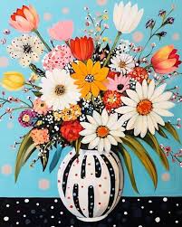 Abstract Flowers in Vase Jigsaw Puzzle