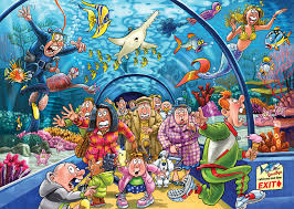 Desenhos de Aquarium Antics Jigsaw Puzzle para colorir