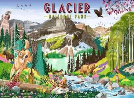 Art Glacier National Park Jigsaw Puzzle