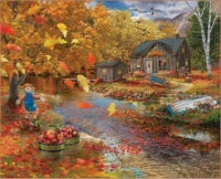 Desenhos de Autumn Cabin Jigsaw Puzzle para colorir