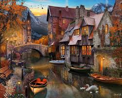 Autumn Canal Jigsaw Puzzle