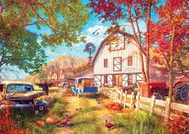 Desenhos de Autumn Farmlands Jigsaw Puzzle para colorir