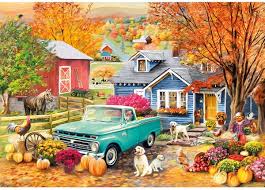 Desenhos de Autumn Hill Cottage Jigsaw Puzzle para colorir