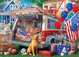 Desenhos de Backyard Tailgate Party Jigsaw Puzzzle para colorir