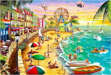 Beach, Happy Vacation Jigsaw Puzzle