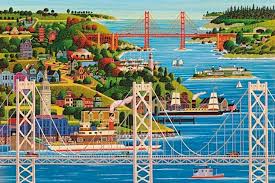 Desenhos de Bridges of San Francisco Jigsaw Puzzle para colorir