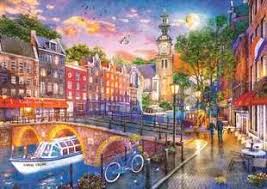 Desenhos de Canals Amsterdam Jigsaw Puzzle para colorir