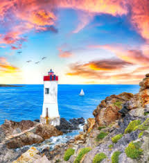 Sunset in Capo Ferro Lighthouse Jigsaw Puzzle
