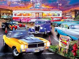 Car Show Vintage Jigsaw Puzzle