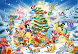 Cartoon Disney Christmas Wallpaper Jigsaw Puzzle