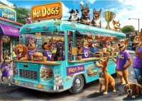 Cartoon Dogs Food Truck Jigsaw Puzzle