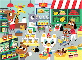 Desenhos de Cartoon Supermarket Jigsaw Puzzle para colorir