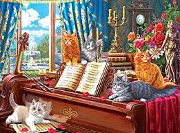 Cats – Piano Lessons Jigsaw Puzzle