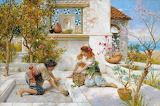 Children on Terrace with Turtle and Lizard Jigsaw Puzzle