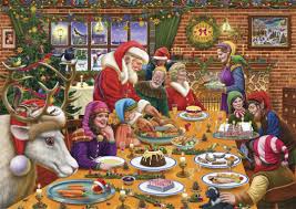 Desenhos de Christmas Dinner at Santa’s Workshop Jigsaw Puzzle para colorir