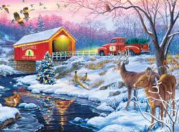 Desenhos de Christmas in The Country Jigsaw Puzzle para colorir