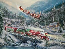 Desenhos de Christmas Light Express – Thomas Kinkade Puzzles Jigsaw para colorir