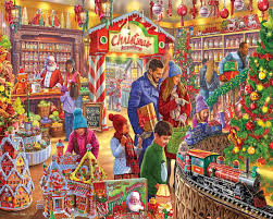 Desenhos de Christmas Sweetshop Jigsaw Puzzle para colorir