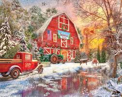 Desenhos de Christmas Tree Farm Jigsaw Puzzle para colorir