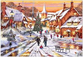 Desenhos de Christmas Village Jigsaw Puzzle 3 para colorir