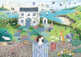 Desenhos de Coastal Cottage Jigsaw Puzzle para colorir