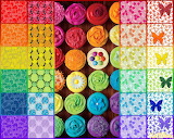 Collage Rainbow Cupcakes Jigsaw Puzzle