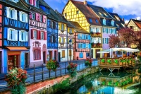 Desenhos de Colmar, Alsace region, France Jigsaw Puzzle para colorir