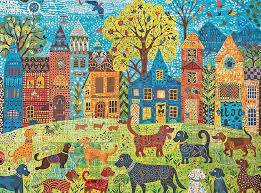 Colorful A Dog Park Day Jigsaw Puzzle