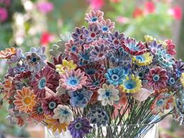 Colorful Ceramics Flowers Jigsaw Puzzle