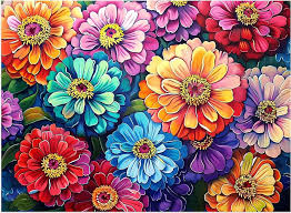 Desenhos de Colorful Flowers Jigsaw Puzzle 3 para colorir