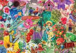 Colorful Gardening Collage Jigsaw Puzzle