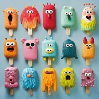 Colorful Monster Popsicles Jigsaw Puzzle