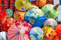 Colorful Umbrella Display Jigsaw Puzzle