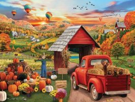 Country Farm Pumpkin, Harvest Market Jigsaw Puzzle