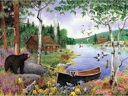 Country Life by Lake Jigsaw Puzzle