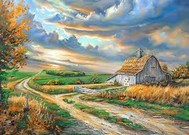 Desenhos de Country Road Jigsaw Puzzle para colorir