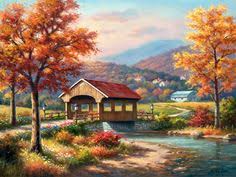 Covered Bridge Wallpaper Jigsaw Puzzle