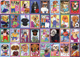 Desenhos de Dandy Dogs Collage Jigsaw Puzzle para colorir