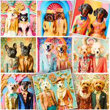 Desenhos de Dapper Dogs Jigsaw Puzzle para colorir