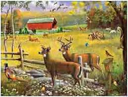 Deer in Fall Farm Jigsaw Puzzle