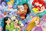 Desenhos de Disney Princess and Best Friends Jigsaw Puzzle 2 para colorir