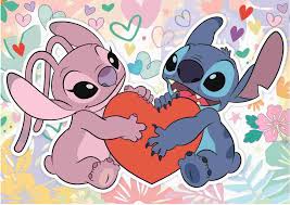 Desenhos de Disney Stitch in Love Jigsaw Puzzle para colorir