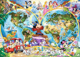 Desenhos de Disney World Map Jigsaw Puzzle para colorir
