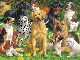 Dog Days – Garden Dogs Jigsaw Puzzle