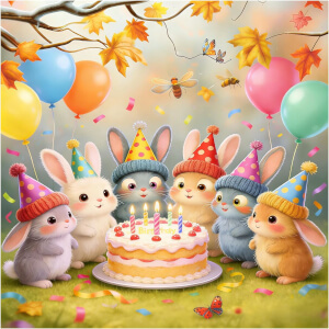 Easter Bunny Birthday Party Jigsaw Puzzle