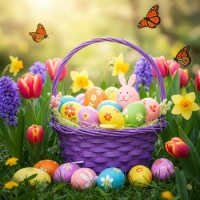 Desenhos de Easter in Bloom Jigsaw Puzzle para colorir