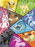 Desenhos de Eevee Montage Pokemon Jigsaw Puzzle para colorir