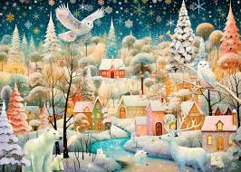 Enchanted Winter Village Jigsaw Puzzle